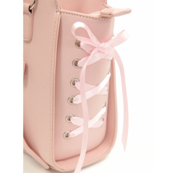 nwt ANK ROUGE Japan Pink Leather Bag with Bows Japanese Lolita Style Handbag - Picture 4 of 15